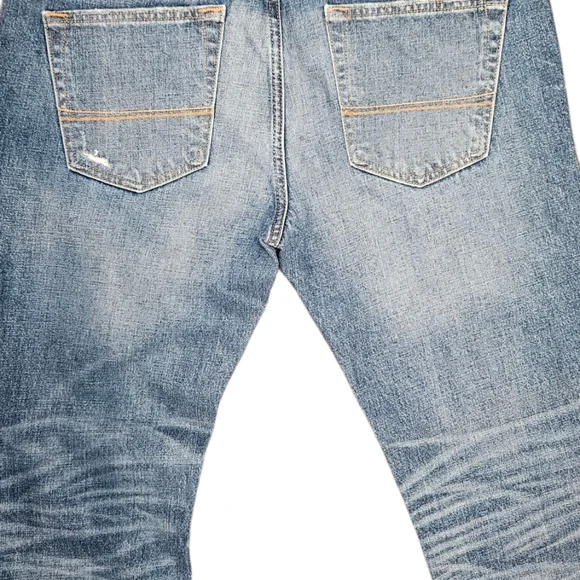 Abercrombie and Fitch slim straight Jeans Mens size 36/32 darkwash distressed - Picture 6 of 6